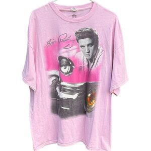 Elvis Presley Cadillac Graceland Tee Pink Size 2X